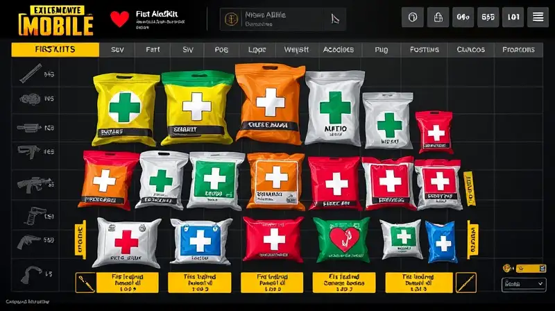 Kits de primeros auxilios PUBG Mobile organizados