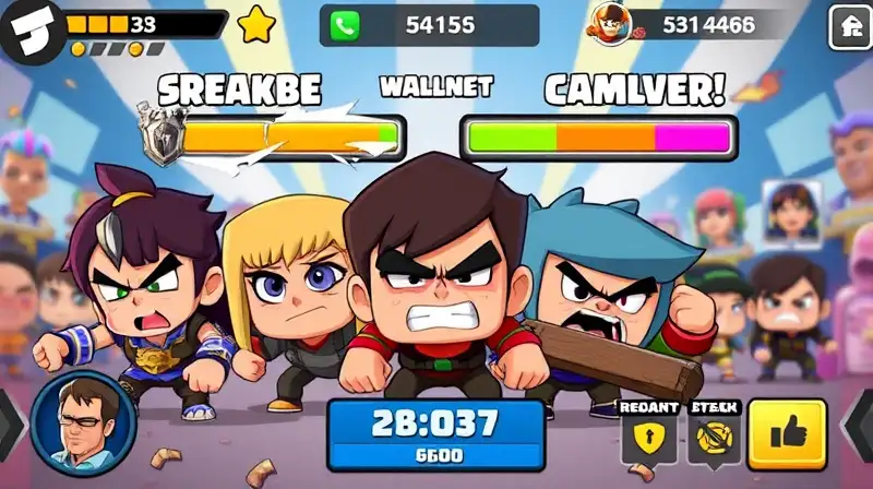 Personajes frustrados en juego colorido competitivo