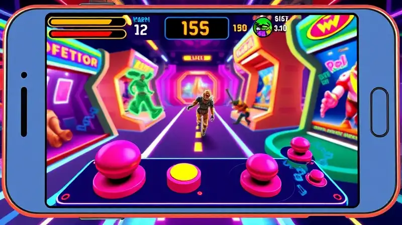 Juego arcade móvil retro con acción rápida