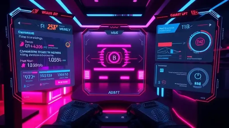 Interfaz futurista minimalista con hologramas brillantes