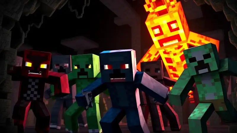 Mobs peligrosos de Minecraft en acción