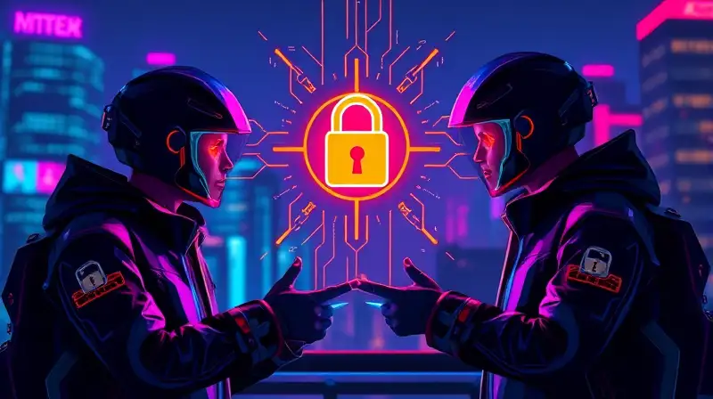 Gamers intercambian datos seguros en entorno futurista