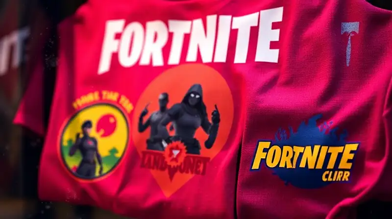 Mercancía Fortnite en vitrina iluminada y preservada