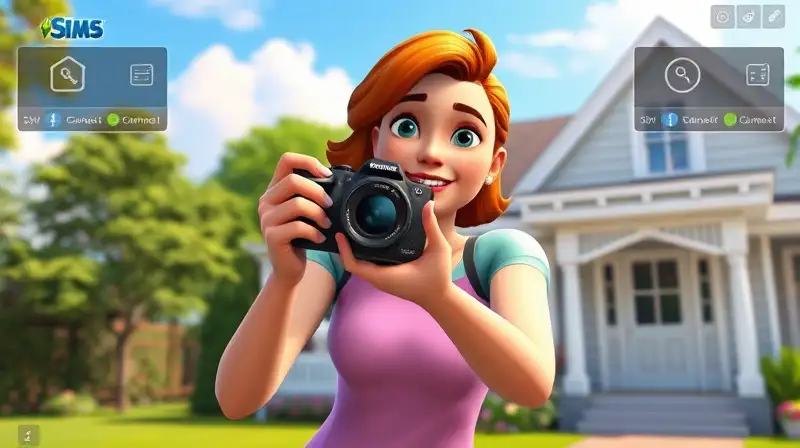 Sim fotografía feliz en entorno virtual soleado