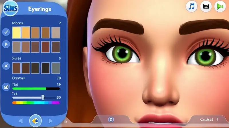 Personaje de Sims personaliza cejas y pestañas