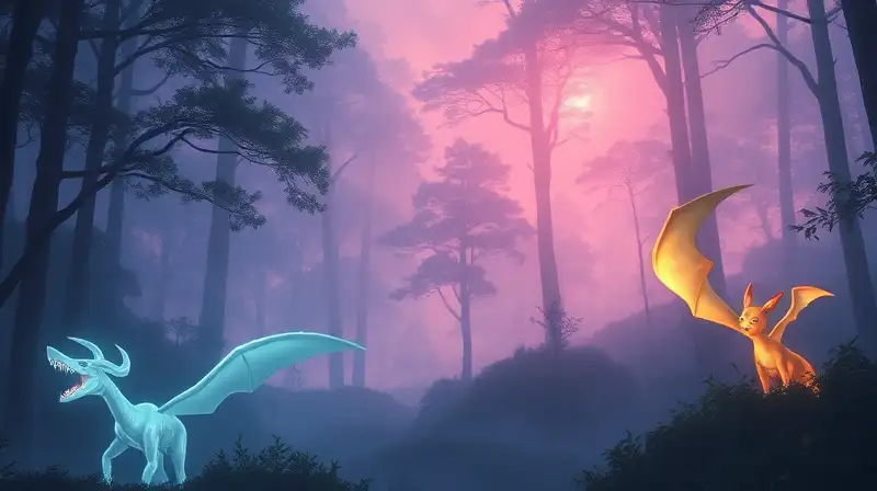 Pokémon míticos brillan en bosque encantado