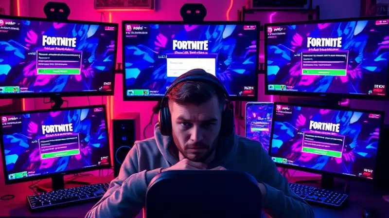 Gamer frustrado con errores en Fortnite