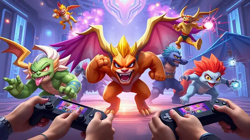 Criaturas fantásticas multijugador en intensa batalla