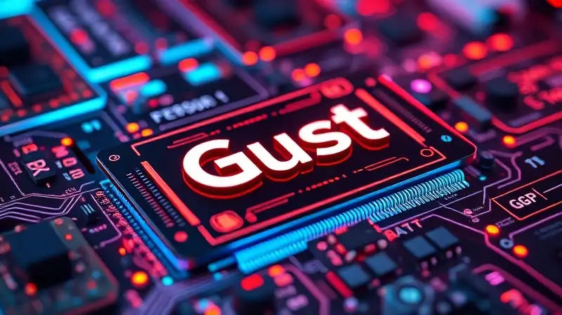 GPU potente con símbolos Rust y efectos