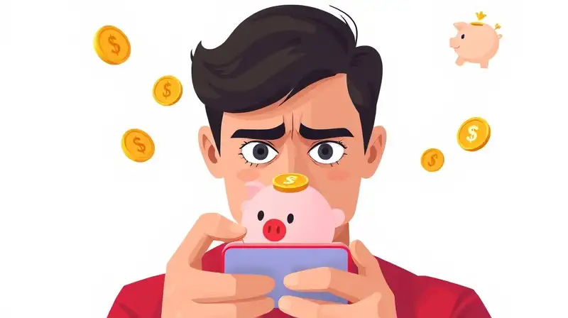Persona frustrada con teléfono y monedas digitales