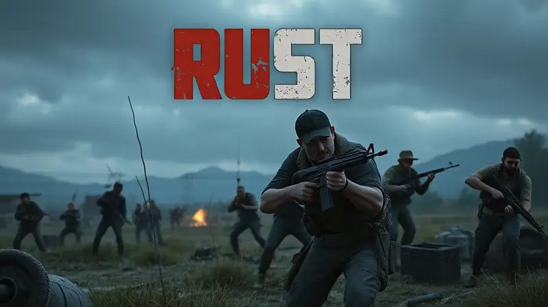 Personajes de Rust luchan en ambiente postapocalíptico