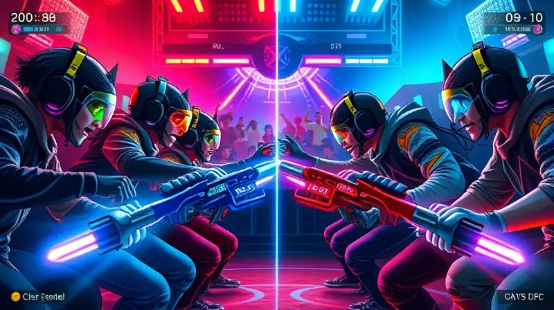 Dos equipos gamers compiten en arena futurista