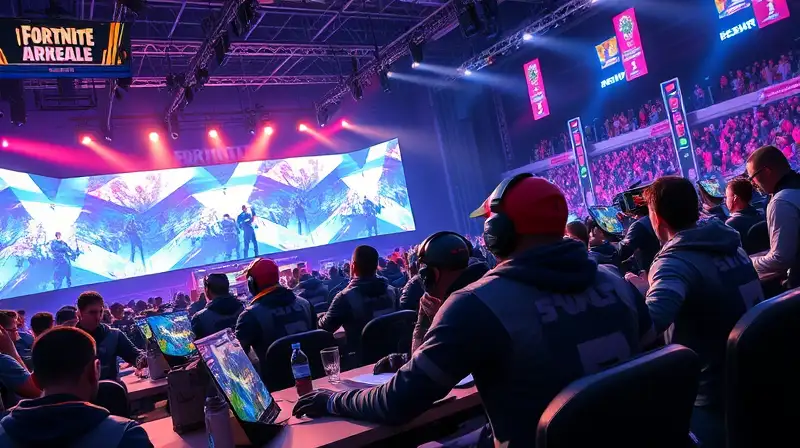 Arena esports vibrante con jugadores diversos