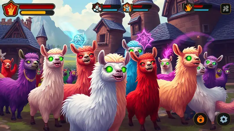 Llamas mágicas en juego medieval pixelado