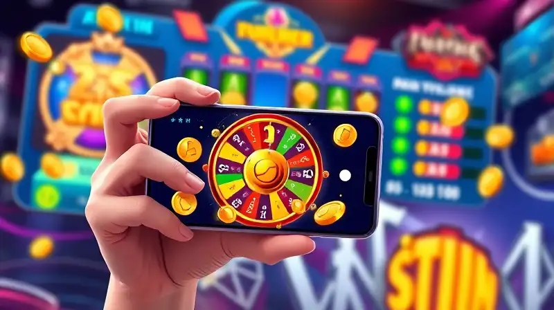 Gamer sostiene smartphone con Coin Master