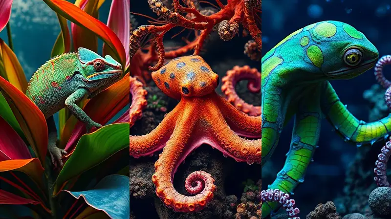 Animales cambian colores en hábitats naturales