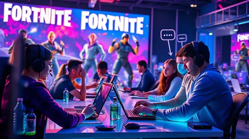 Colaboración online con elementos vibrantes y futuristas