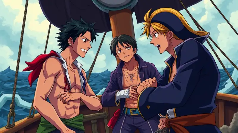 Dos amigos discuten en barco pirata