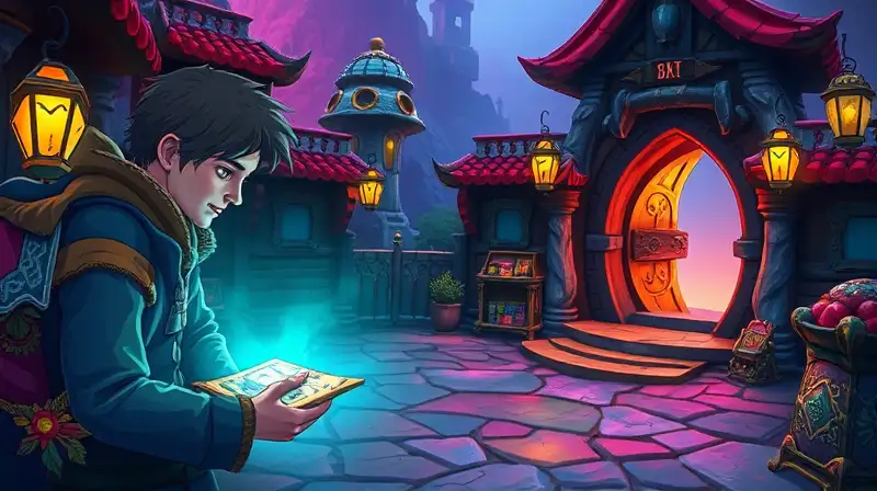 Personaje desbloquea misión en aldea fantástica