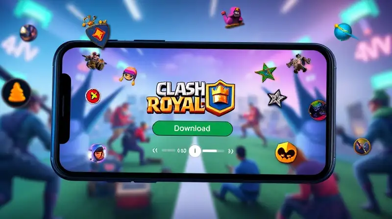 Pantalla móvil muestra descarga y alto rendimiento