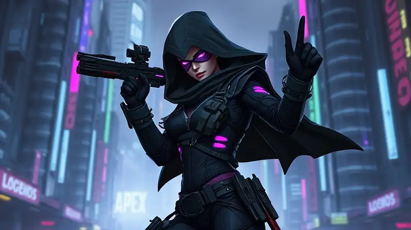 Loba elegante en ciudad futurista cyberpunk