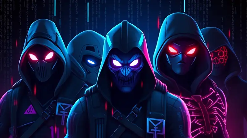 Juego futurista oscuro con símbolos brillantes