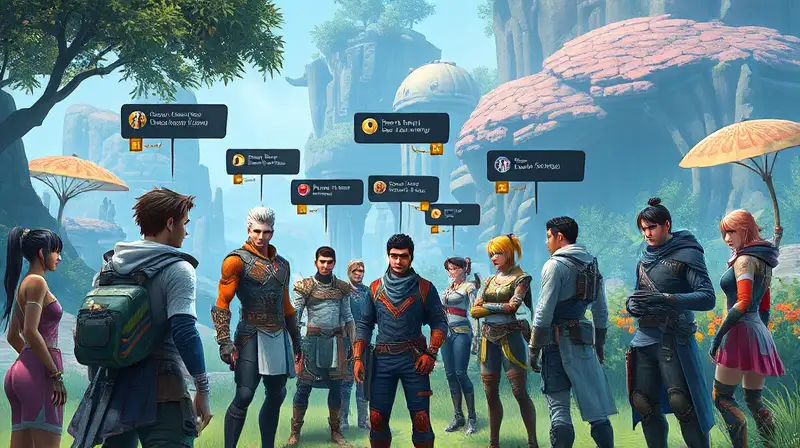 Escena RPG futurista con NPCs diversos