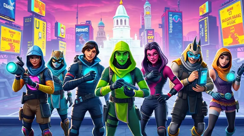 Personajes de Fortnite intercambian coloridos skins