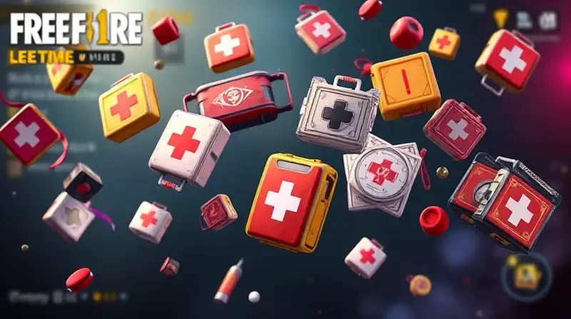 Objetos de curación de Free Fire flotando