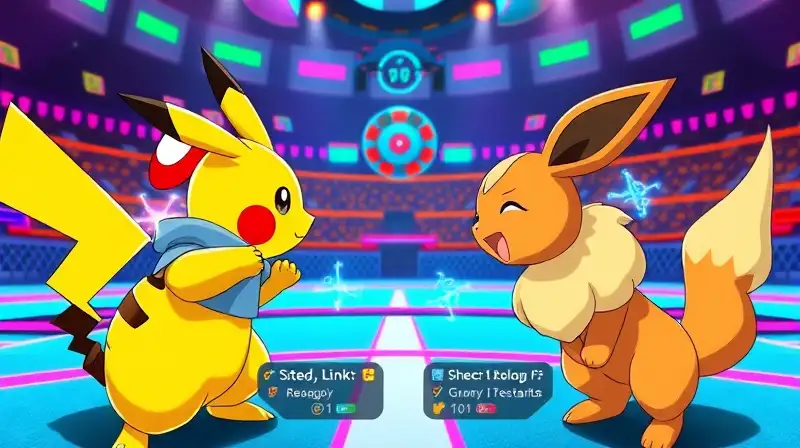 Dos entrenadores con Pikachu y Eevee luchan