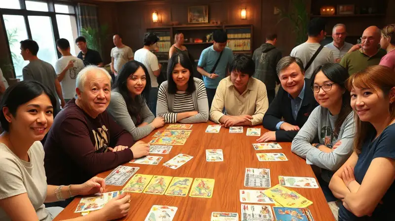 Personas juegan cartas en ambiente acogedor