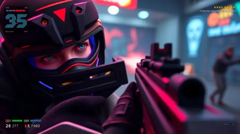 Escena intensa de shooter en primera persona