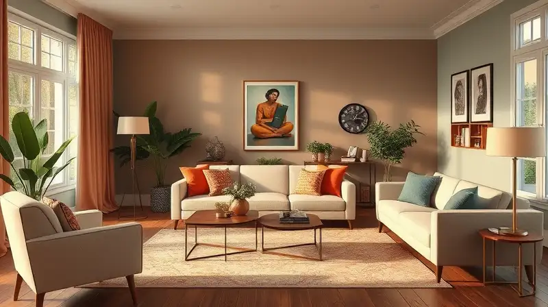 Sala elegante mezcla moderno y clásico