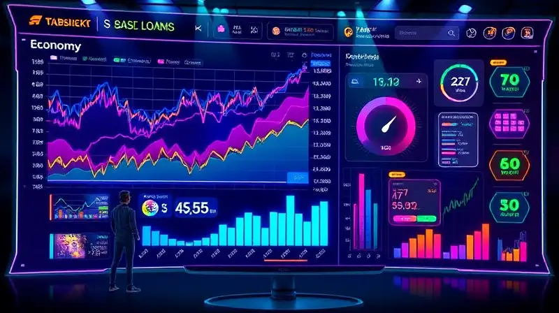 Tablero digital de economía de juegos futurista