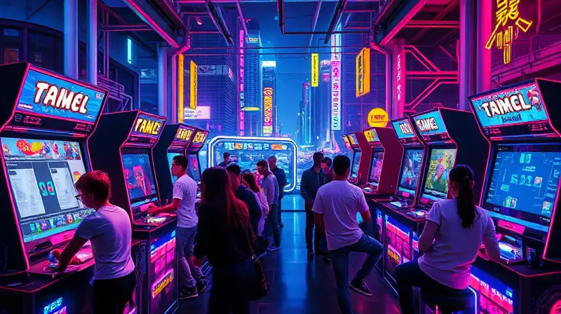 Puzzles futuristas neon en ciudad cyberpunk vibrante