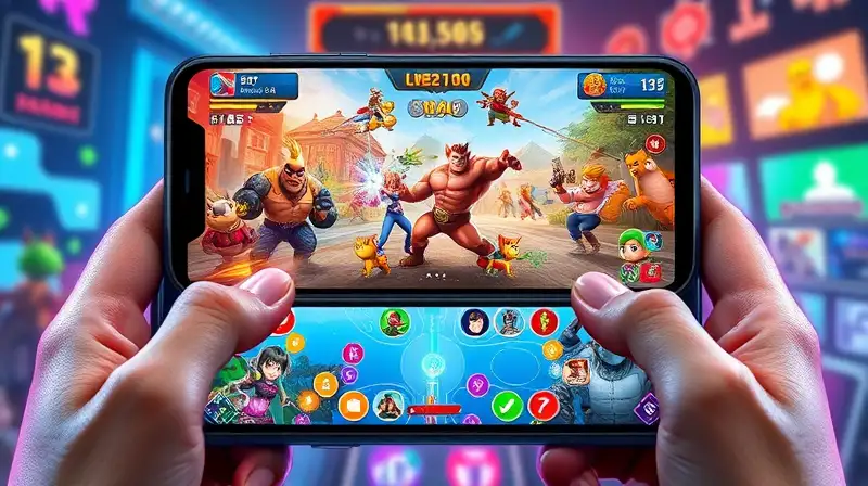 Juegos móviles coloridos con personajes y acción