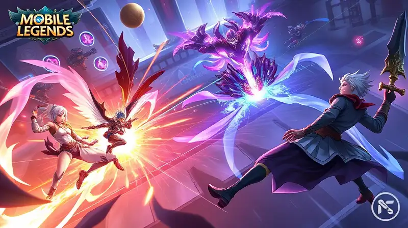 Personajes legendarios luchan en arena vibrante