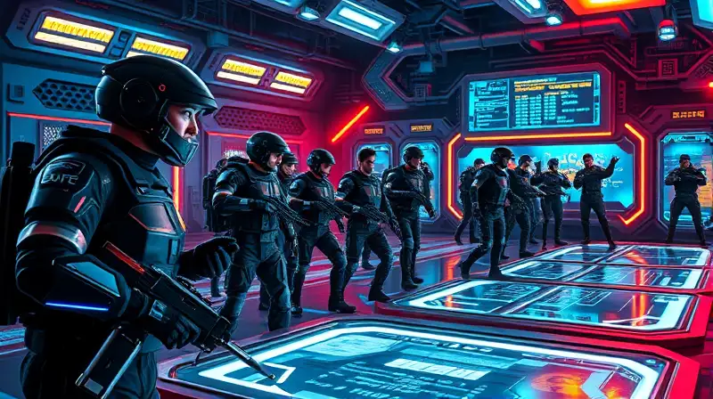 Soldados futuristas entrenan en arena tecnológica