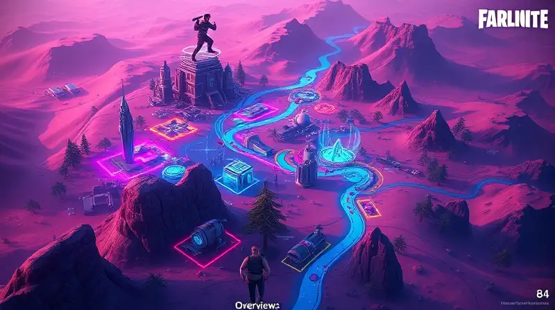 Mapa futurista de Farlight 84 con acción