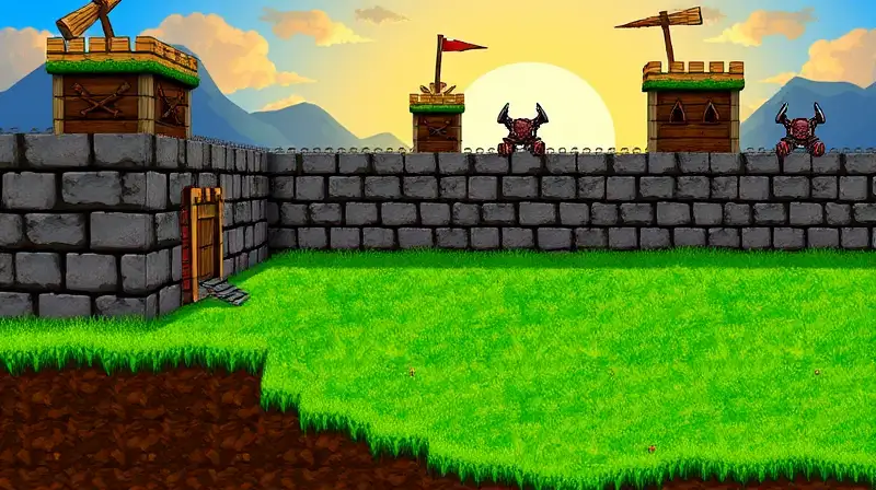 Escena Terraria pixel art: construcción y trampas