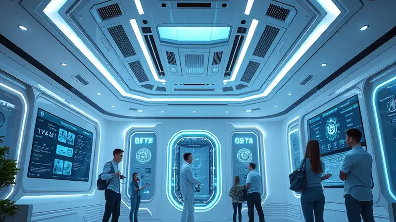 Interior futurista con tecnología integrada avanzada