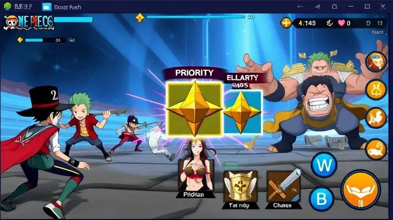 Escena intensa de juego estratégico en One Piece