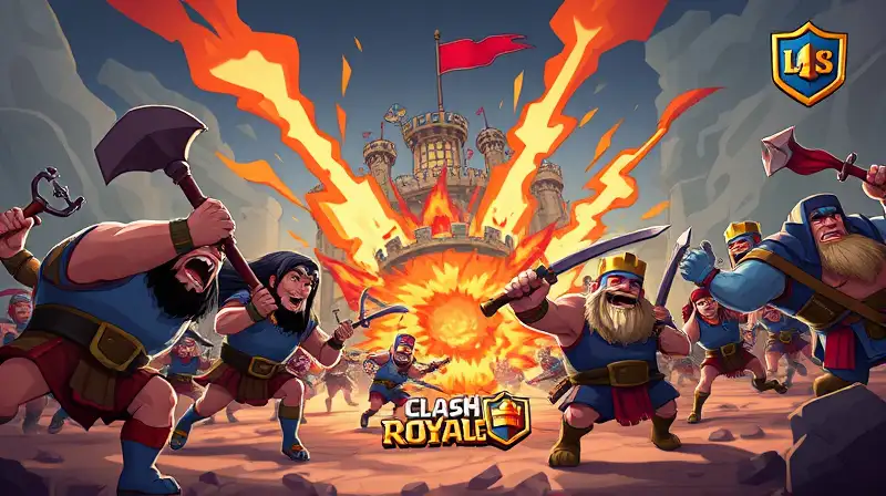 Barbarians atacan en vibrante batalla animada
