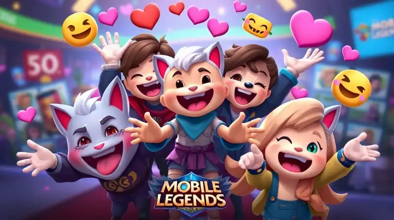 Emotes coloridos y alegres con estilo vibrante