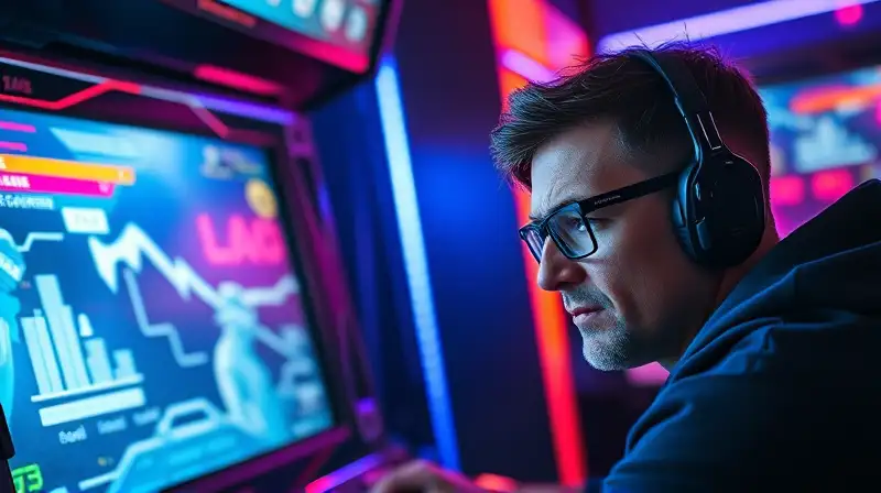 Gamer frustrado frente a pantalla glitch