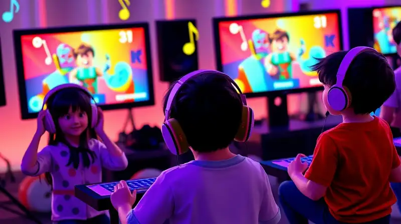 Niños juegan Roblox musical con avatares
