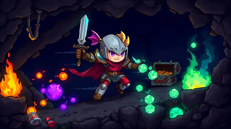 Personaje pixelado con armadura y espada