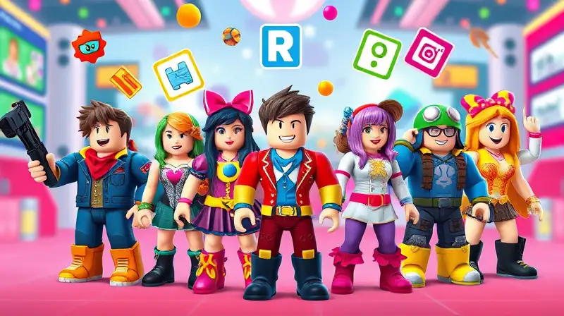 Personajes vibrantes de Roblox en entorno digital