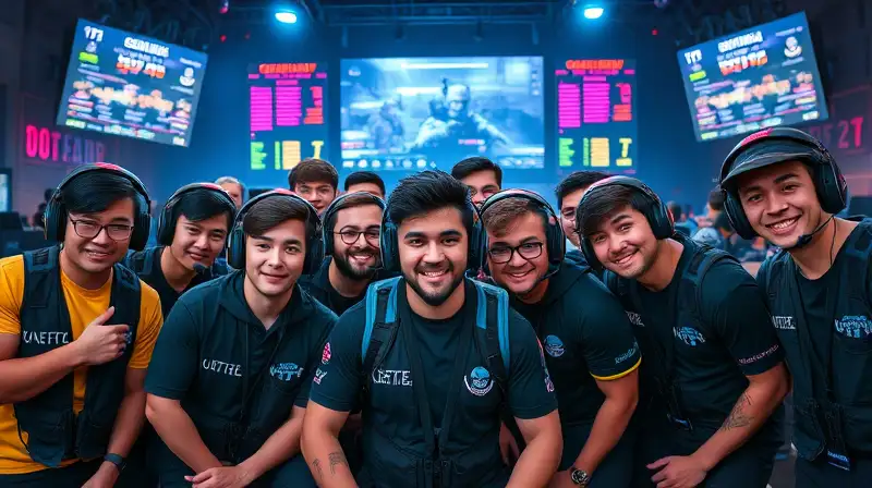 Equipo diverso de Call of Duty compitiendo intensamente