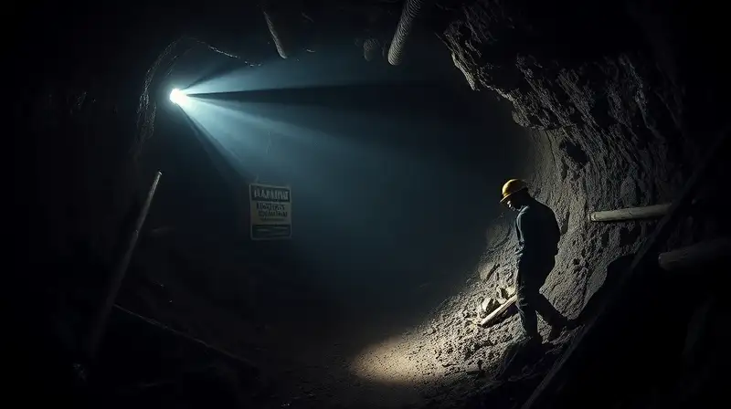 Minería subterránea peligrosa con atmósfera tensa